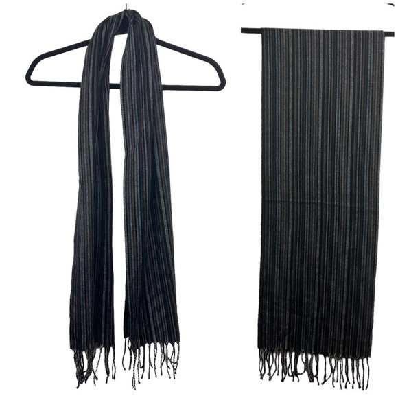 Cejon Gray Tan Brown Striped Scarf NWT - Picture 1 of 10